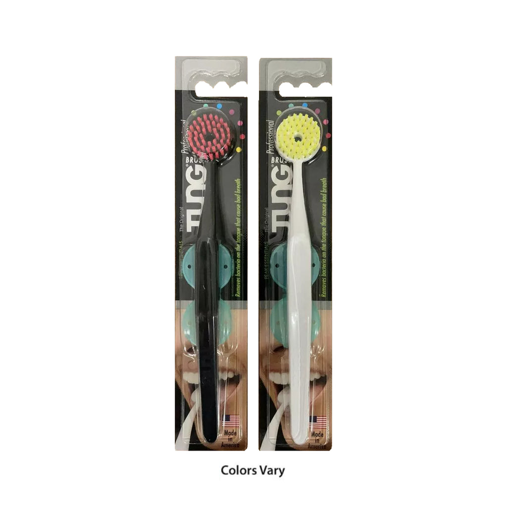 TUNG Brush with Cap - 2 Pack - Tongue Cleaner (Colors Vary)