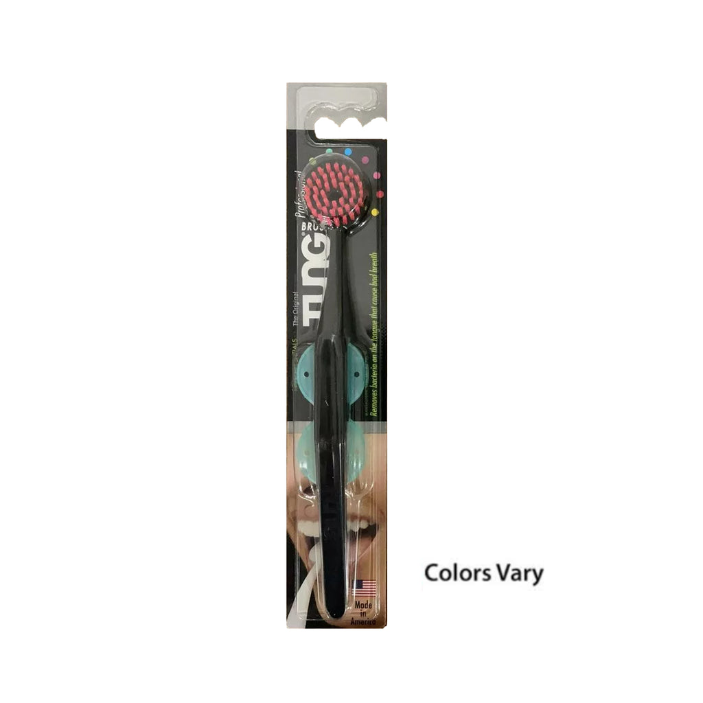 TUNG Brush with Cap - Tongue Cleaner (Colors Vary)